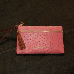 Dooney & Bourke Hot Pink Ostrich Wristlet